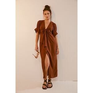 Free People Vintage Summer Midi Dress - Brown